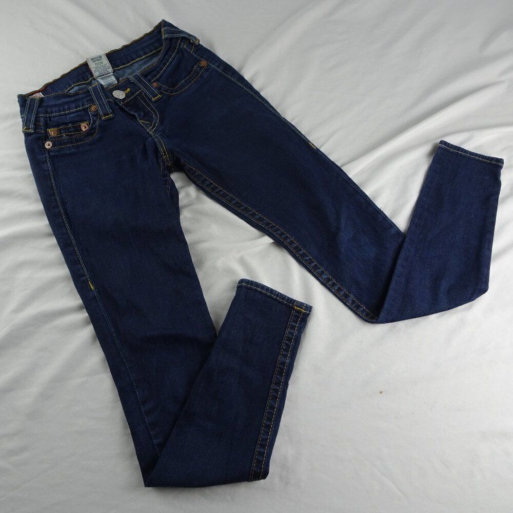True Religion Women’s Skinny Jeans in Dark Indigo Blue